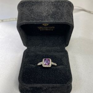 Beautiful purple and clear cubicle zirconia stone ring